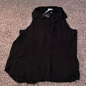 Black Collard V Tank Blouse size Large
